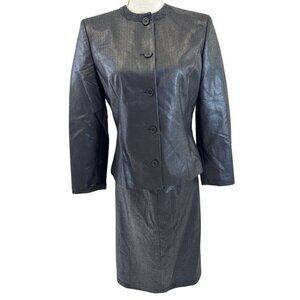 Ittierre S.P.A. Exte Collezione Italian Black Suit Jacket & Long Skirt Set S